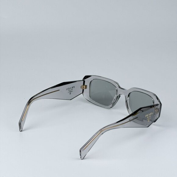 Prada PR17WS 12R30B BRAND NEW Sunglasses Transparent Grey Rectangle Unisex - Picture 8 of 12